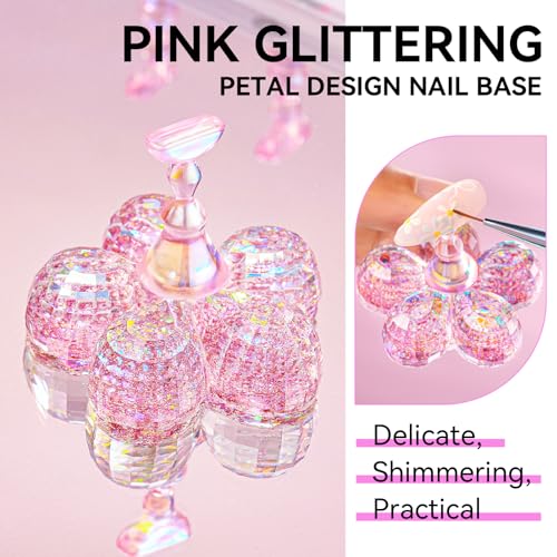 Makartt Nail Stand for Press On Nails Display Practice Art Painting Magnetic Fake Nail Holder for Painting Nails Stand for False Nail Designs with Reusable Putty for Home DIY Beginner Salon Supplies