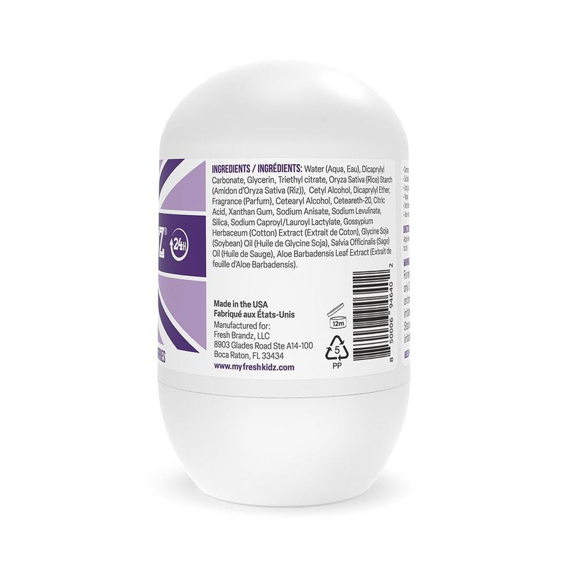Fresh Kidz Body Wash & Deodorants Set for Kids | 16.9 fl. oz. Body Wash & 2 Roll-On Deodorants in Purple