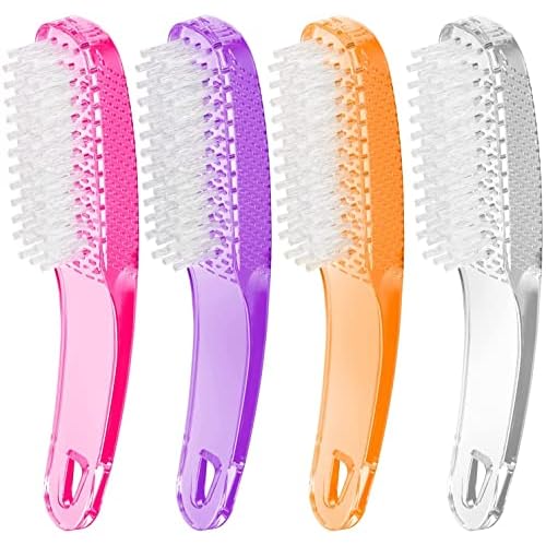 Nail Brush for Cleaning Fingernails, 4Pack Handle Grip Nail Brushes Fingernail Brush for Cleaning Nail Scrub Brush for Toes and Nails Women Men (Color1)