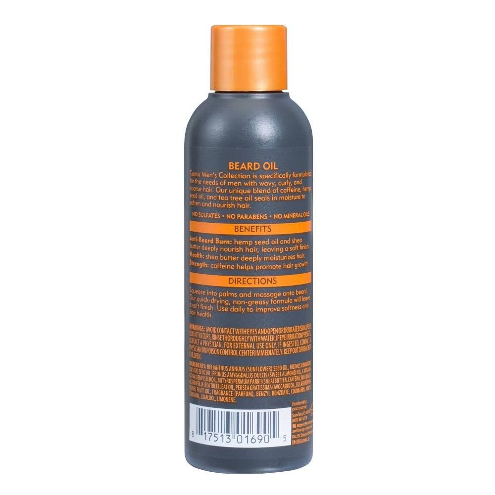 Cantu Men's Beard Oil - Nourishing Grooming Oil for Soft, Healthy Beards | 3.4 Ounce (100ml)