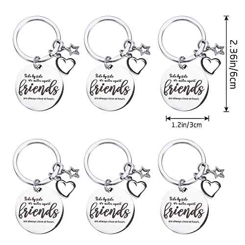 Kolewo4ever 12pc Friend Appreciation Gift Set: 6 Cosmetic Bags & 6 Keychains, White, Letter Print, Zipper Closure, Lightweight, Easy to Clean, Durable, Women Adults, Gift, Travel, Organization