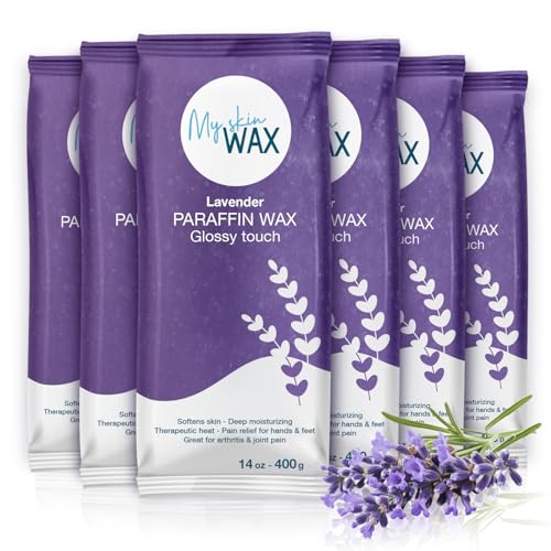 Paraffin Wax Refills Maxi Pack for Hands and Feet Bath ? 6 Large 14oz Blocks (5.25 lb), Lavender Scent, Moisturizing Slightly Oily Wax for Arthritis Relief, Pedicure, Home and Spa Therapy