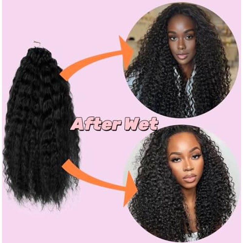 Wet and Wavy Super Wave Knotless Pre-Separated Feather Crochet Hair Extensions Human Hair Water Wave Crochet Hair Machine Made Feather Human Hair Extension 16inch 120g