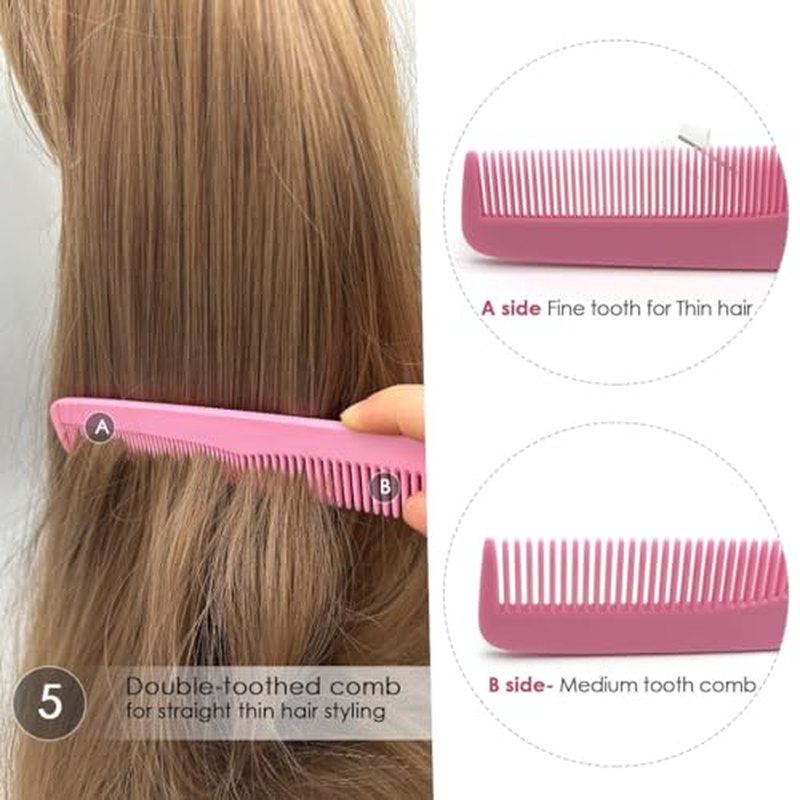 Hair Combs for Women Men, Large Wide Tooth Comb, Fine Tooth, Rat Tail Comb, Comb Set for Wet Curly Thick Thin Hair Styling Detangling (6 PCS)
