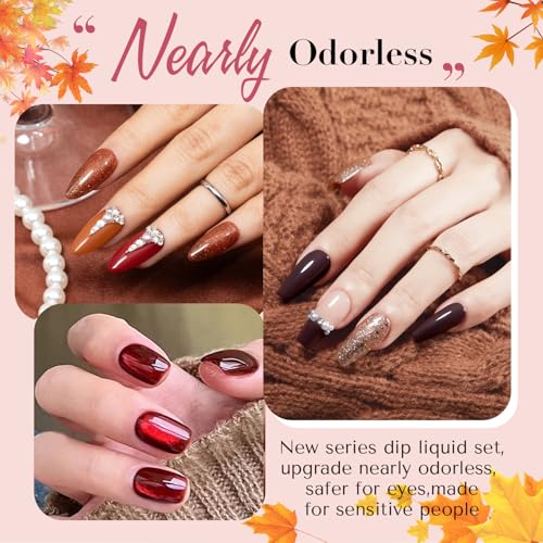 AZUREBEAUTY Dip Powder Liquid Set, 4Pcs 15ml/0.5oz Dipping Base Activator and Top Coat Brush Saver Nail File Necessary Tools for Dip Kit No Lamp Needed