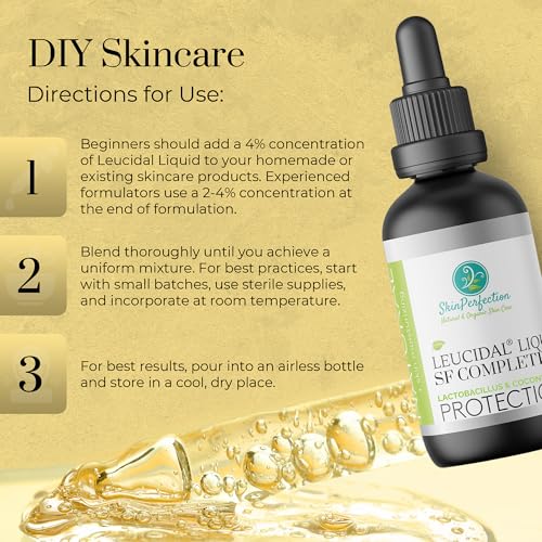 Skin Perfection Leucidal Liquid SF Complete - Compatible with Hyaluronic Acid Serum & Anti Aging Serum - DIY Natural Preservative Alternative for Cosmetics (4 ounce)