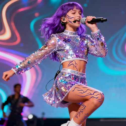 Purple Temporary Patterns Tattoo - Anime-Inspired Temporary Tattoo Stickers Waterproof | Heat Transfer | Easy Apply & Remove, High-Detail Cosplay Body Art for Halloween, Conventions, Party Makeup