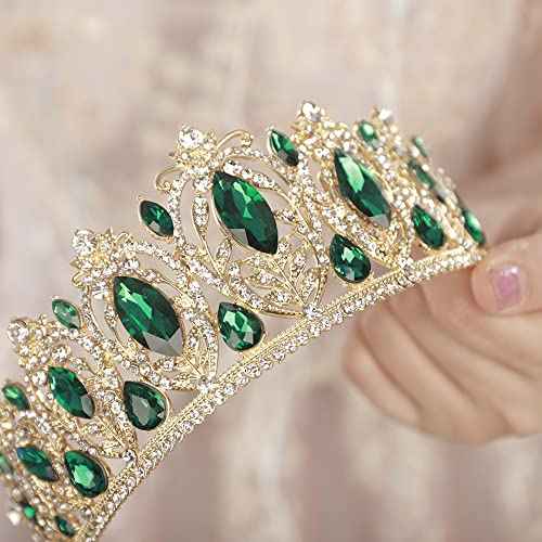 JWICOS Baroque Crowns and Tiaras Rhinestone Crystal Queen Crowns for Brides Princess Wedding Crowns Prom Halloween Costume Decorative Bridal Tiaras Hair Accessories for Women and Girls