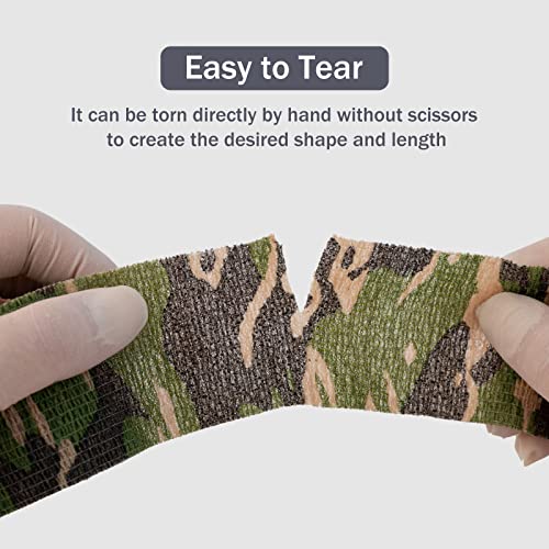 EZ Tattoo Grip Tape - 24PCS (1inch x 5 Yard) Camo Self Adhesive Bandage for Wrist & Ankle Sprain Swelling, Disposable Roll Tattoo Grip Tube Tape for Tattoo Machine and Tattoo Supplies Pet Bandage