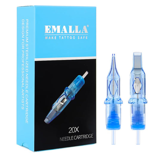 Tattoo Cartridges Needles, 20Pcs Tattoo Needles #06 Bugpin 3 Round Liner with Membrane Disposable Cartridges Tattoo Needles Long Taper for Permanent Makeup Tattoo Supplies (0603RLL)