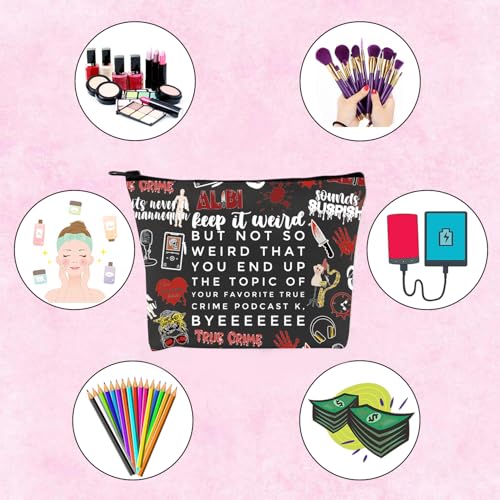 TSOTMO Morbid Crime Inspired Gift True Crime Club Makeup Bag True Crime Fan Zipper bag