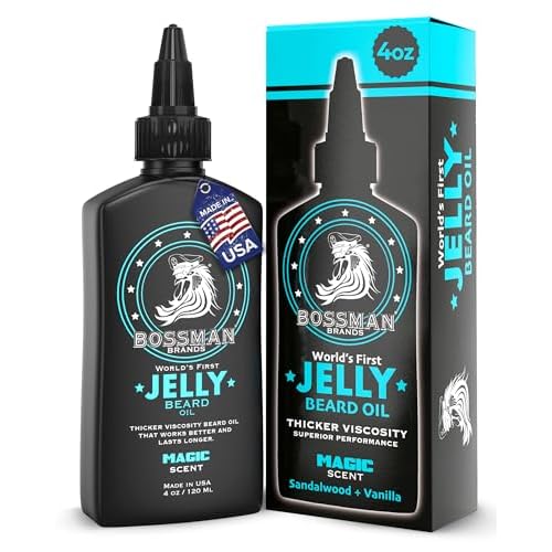 Bossman Jelly Beard Oil for Men (4 oz, Magic Scent) ? Softens, Moisturizes & Conditions with Natural Ingredients