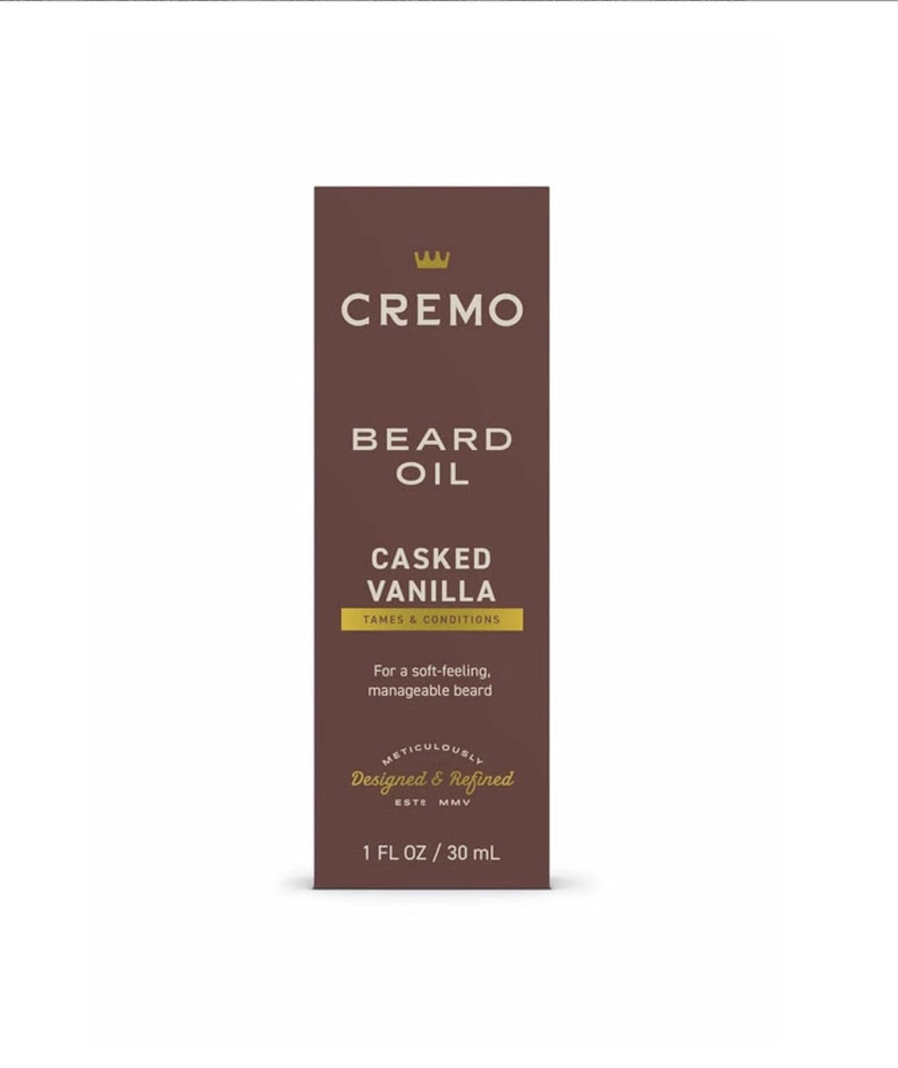Cremo Beard Oil - Revitalizing Casked Vanilla, 1 Fl Oz | Moisturizes & Softens Beard, Relieves Itch