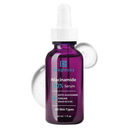Bioglossy 20% Niacinamide Serum for Face,Niacinamide Vitamin B3 B5 Concentrated Serum,Moisturizer,Pore Minimizer,Anti-aging Discoloration Correcting Treatment
