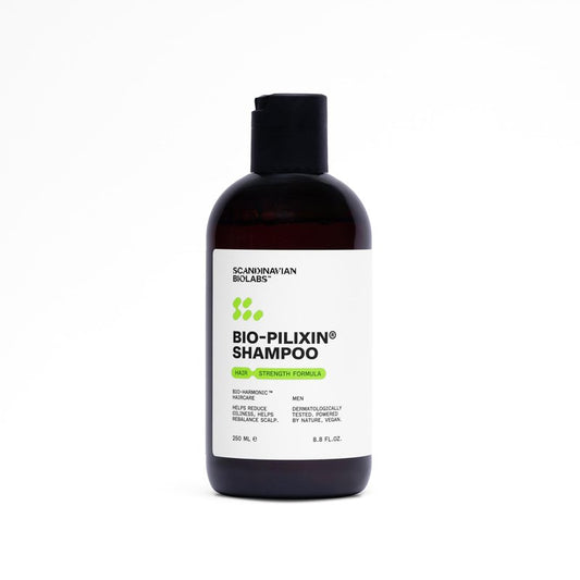 Scandinavian Biolabs Bio-Pilixin® Shampoo For Men | Strengthens Hair, Helps Greasiness, Balances Scalp, Eucalyptus Aroma, Dermatologically Tested, Made in Denmark, 250 mL/ 8.8 Oz