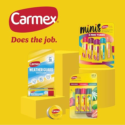 Carmex Classic Medicated Lip Balm Pack, Lip Moisturizer for Chapped Lips, 9-Count Variety Pack Bag (2 Tubes, 7 Sticks)