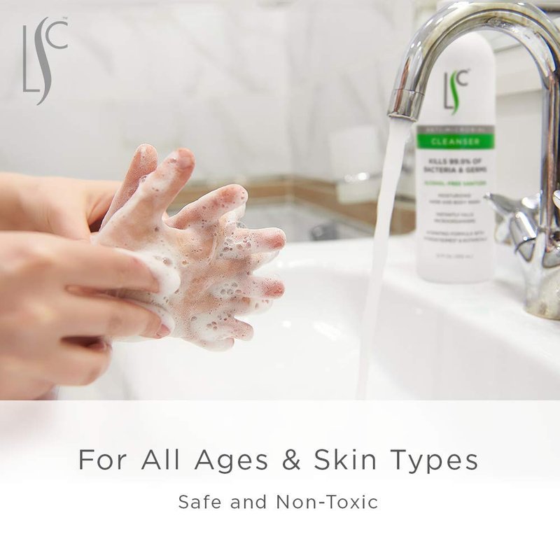 LABORATORY SKIN CARE Hand and Body Wash Cleanser for Adults and Children With Sensitive Skin, Unscented, Sanitizing Foaming Gel (16 Ounce Bottle)
