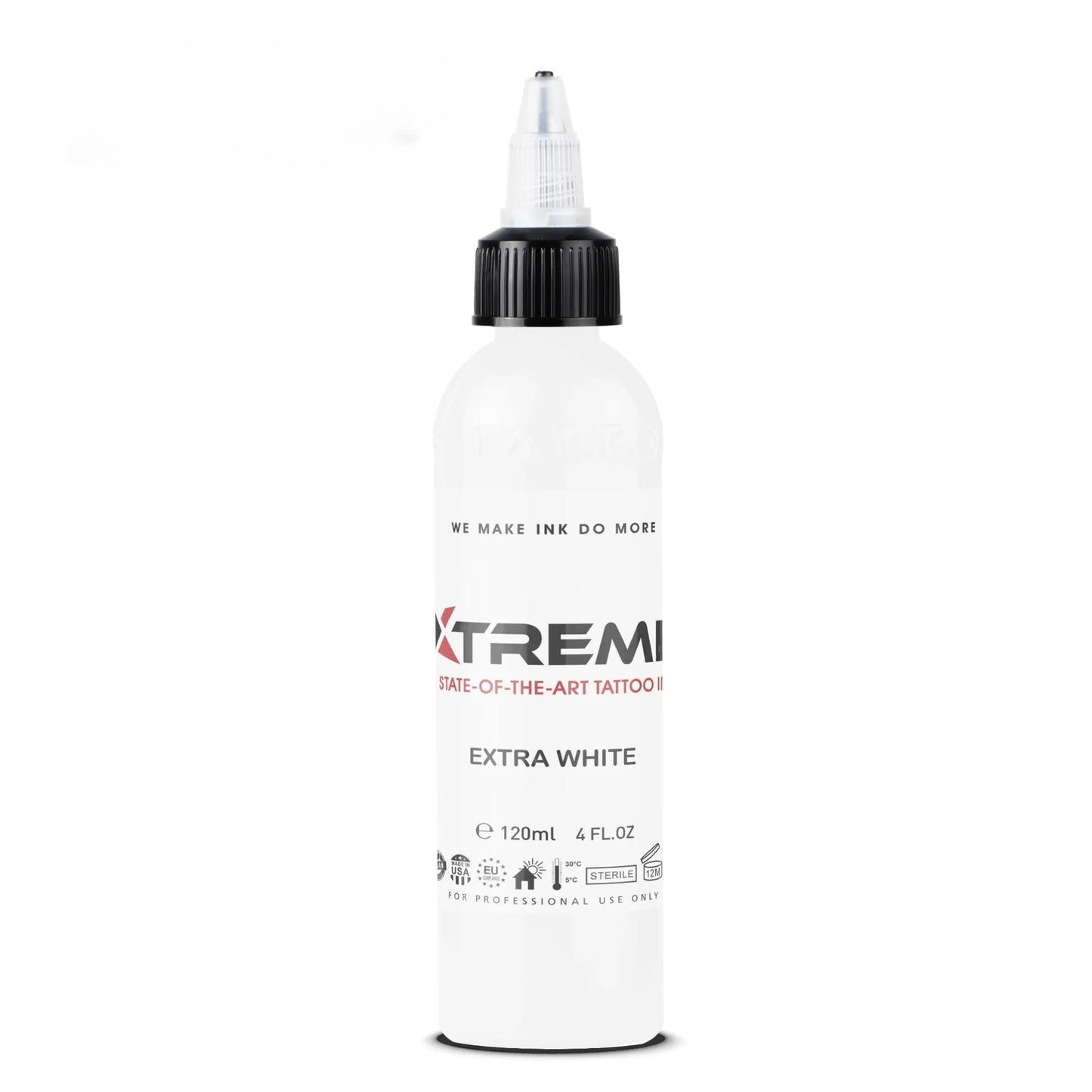 Xtreme Tattoo Ink, Versatile Medium Viscosity for Precision Tattooing, Rich Hue, Quick Healing, Acrylic-Free, Water Based and, Highest Safety Standards - Ready-to-Use Tattoo Ink (Extra White, 4 oz)