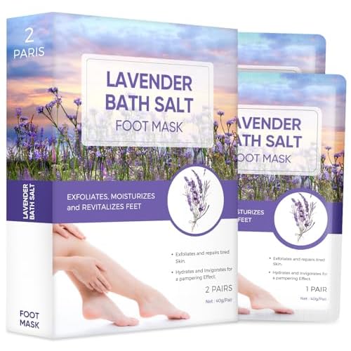 Foot Peel Mask, Lavender Foot Mask Natural Exfoliator for Dry Dead Skin, Callus, Peeling Foot Mask Repairs Heels & Removes Cracked Feet & Rough Heels Enjoy Baby Soft Smooth Feet