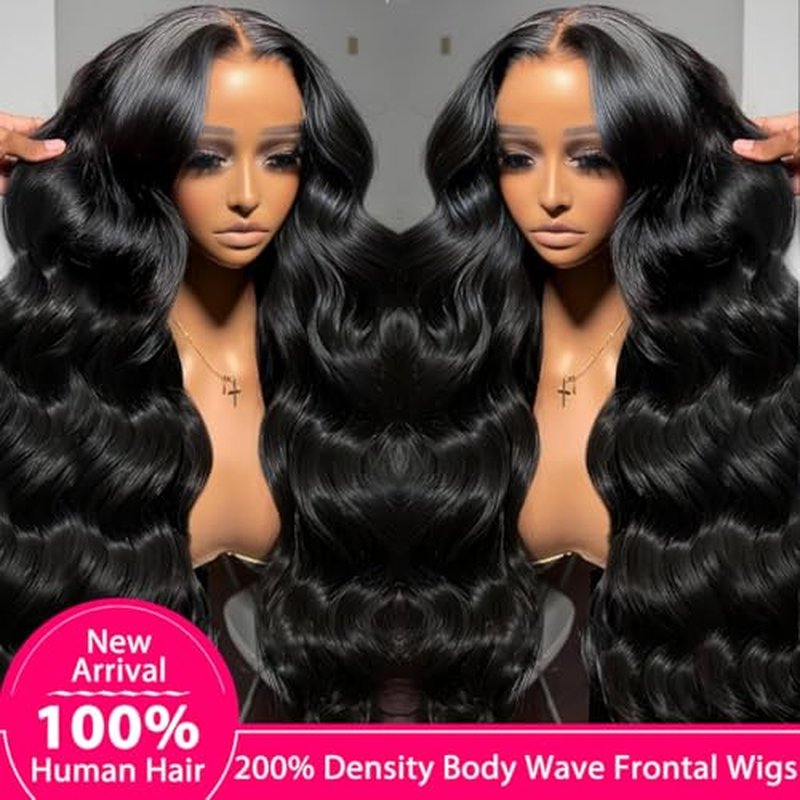 Sunelk 200 Density 13x6 Lace Front Wigs Human Hair 22 Inch Body Wave HD Lace Front Wigs Human Hair Pre Plucked Glueless Wigs Human Hair Pre Plucked Lace Frontal Wigs for Women