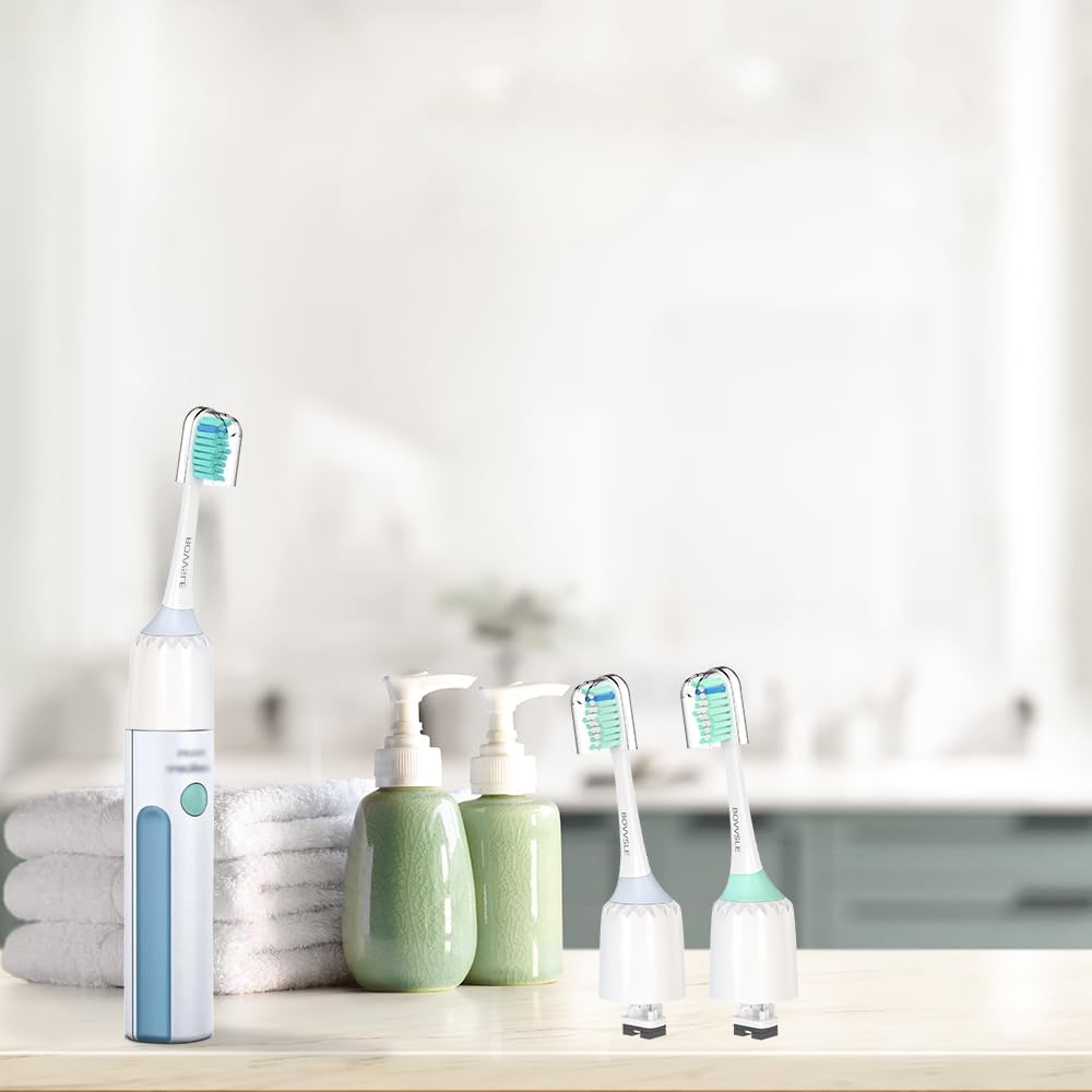 Replacement Toothbrush Heads for Philips Sonicare - E-Series & Essence Compatible | Green & White