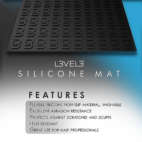Level 3 Silicone Mat - Comfortable and Durable Non-Slip Barber Mat - Protects Against Scratches and Scuffs - Great for Barber and Hair Stylist Working Spaces