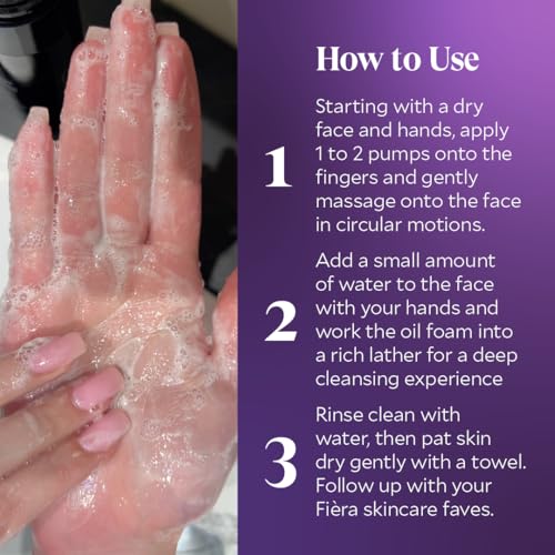 FI?RA Oil to Foam Daily Facial Cleanser ? Truffle Oil Complex, Fermented Plant Oils & Glycerin, Moisturizing and Nourishing, Soap-Free, Cruelty-Free, All Skin Types, 110ml 3.88 fl oz