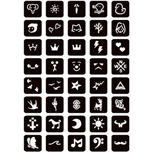 Moricher Henna tattoo kit Temporary Tattoo Kits 5 cones 96 Stencils Gifts for DIY Art Party