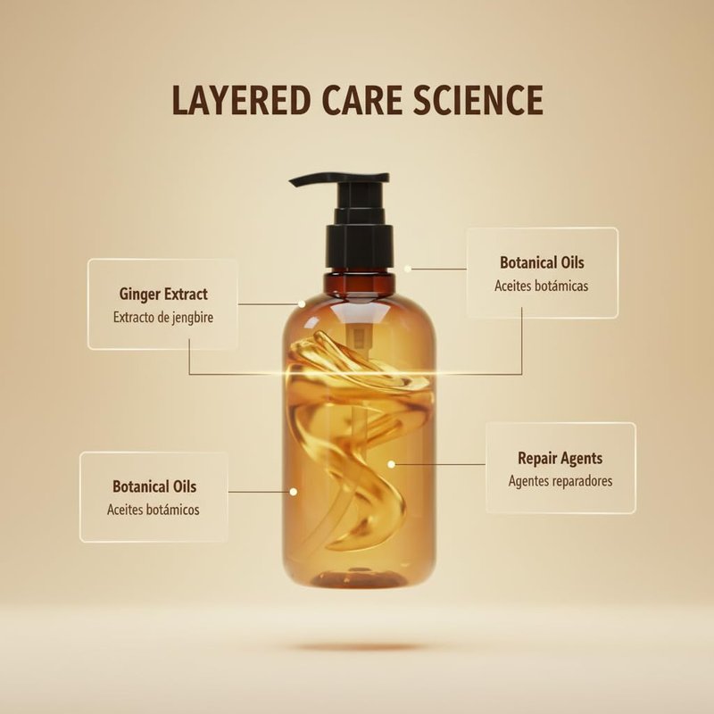 ROONZER ginger shampoo Blend of Ginger Root Oil & Premium Hair Care Components- Hair Regrowth Shampoo, Hair Growth, Anti-Hair Loss Hair Shampoo for Women & Men 300ml