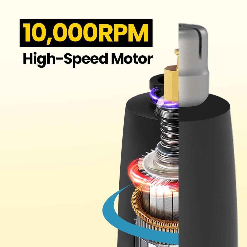Gorilla Technique Nose Ear Hair Trimmer for Men, Rechargeable 2-in-1 Trimmer for Nose Ear Eyebrow Hair Removal, No Pull No Snag Grooming with High-Speed 10,000rpm Motor, 2 Heads