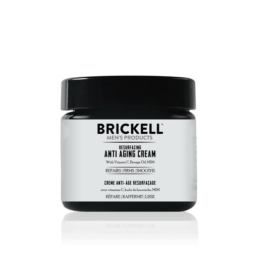 Brickell Men's Products Resurfacing Anti-Aging Face Cream For Men, Face Moisturizer For Wrinkles, With Vitamin C, Jojoba Oil, and Pro-Vitamin B5, 2 Ounce, Unscented