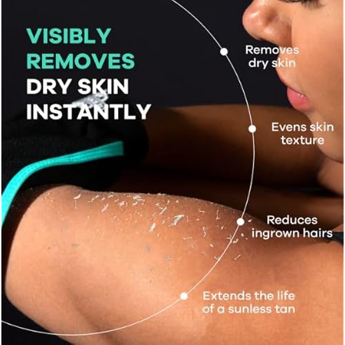 Dermasuri - Deep Exfoliating Glove - Polishing Mitt Body Scrubber - Korean Skin Cleaner Exfoliator - Dead Skin Buffing Treatment - Gifts for Women & Men - Keratosis Pilaris Scrub Remover - (2 Pack)