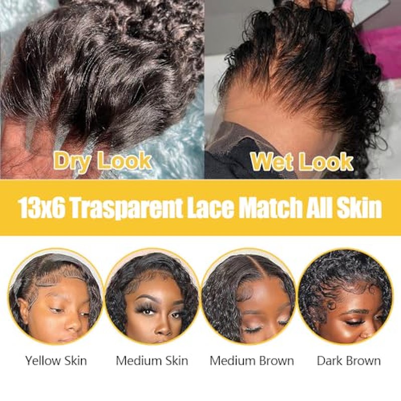 Deep Wave Lace Front Wigs Human Hair for Women 24 Inch Hd Lace Frontal Wig 13x6 Deep Curly Wig Human Hair Lace Front Wigs Pre Plucked 180 Density Natural Color