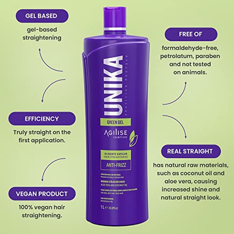 Agilise Unika Brazilian Keratin Hair Treatment ? Smoothing and Straightening ? Keratin hair treatment straightening | keratina sin formol para alisar el pelo | Queratina para alisar el cabello