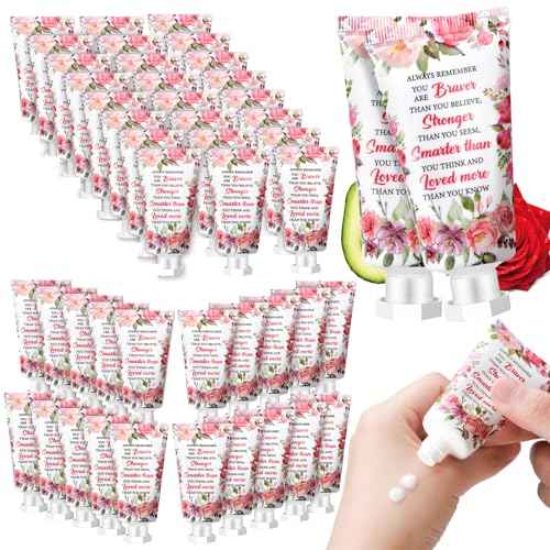 50 Pcs Thank You Hand Cream Bulk Appreciation Gifts for Woman Inspirational Travel Hand Cream Gift Set Always Remember You Are Braver Than You Believe Hand Lotions for Women Coworker Teacher