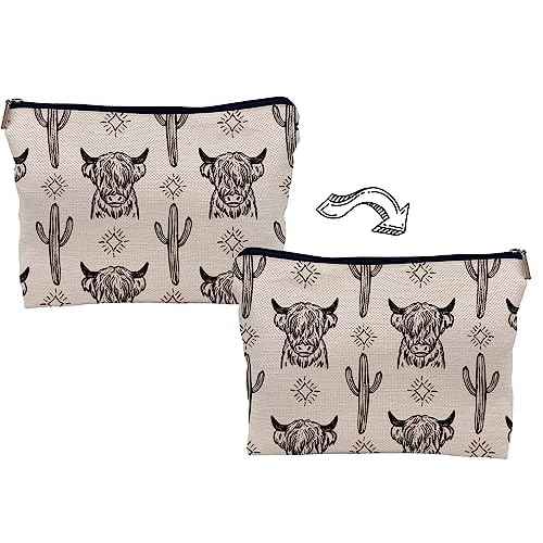 Western Cow Makeup Bag,Western Cow Gifts For Women,Cowgirl Stuff For Women,Cowgirl Gifts