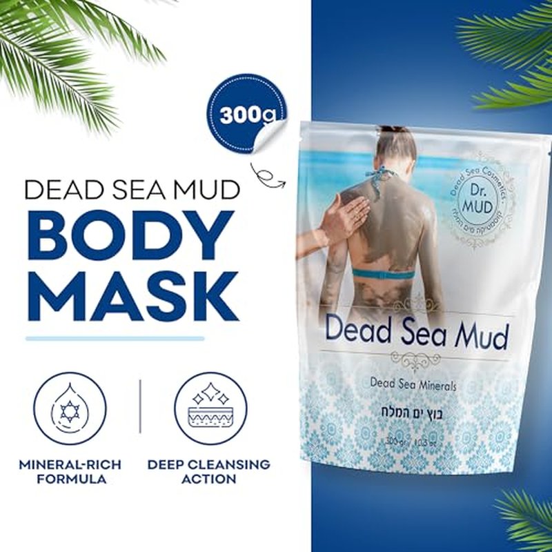 Dr. Mud's Dead Sea Mud Body Mask from Israel, 10.5 Oz ? Black Clay Body Treatment with Natural Dead Sea Minerals Deep Cleansing Skin & Beauty Mask ? Skin Care Detox Product for Men & Women