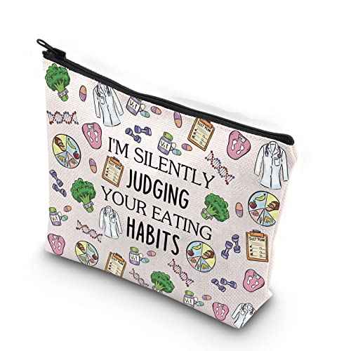 TSOTMO Dietitian Thank You Gift Medical Cosmetic Bag I'm Silently Judging Your Eating Habits Zipper Makeup Bag (JUDGING HABITS)