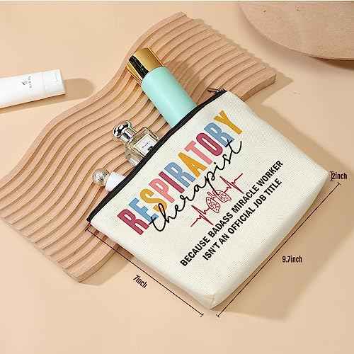Funny Respiratory Therapist Cosmetic Bag Makeup Bag Respiratory Therapist Gifts RT Gift for Women Work Adult Humor Employee Pulmonology Nurse Coworker Graduation Birthday Christmas Thank You Gifts