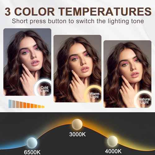 Hasipu LED Makeup Mirror with Bluetooth Speaker, 11" x 14" Hollywood Vanity Mirror with Lights, Rounded Rectangle White Frame, 3 Modes Light, Smart Touch Control Dimmable, 360¡ÆRotation