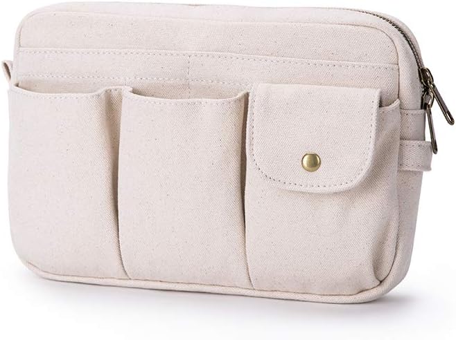 Cosmetic Storage Bag - Cute Travel Makeup Organizer | Pure Cotton Canvas, Zip-Up Design, Hanging Option