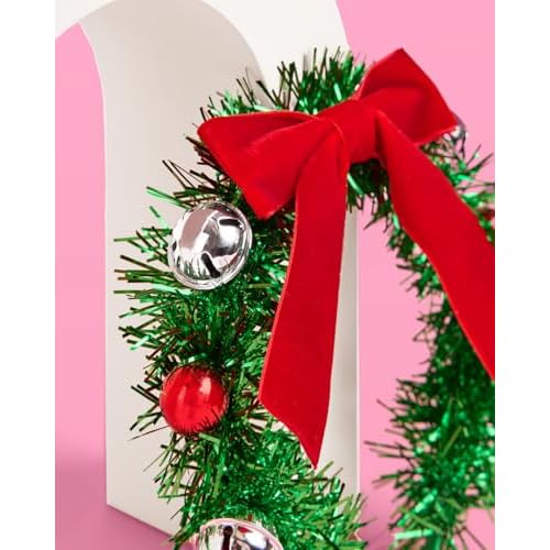 xo, Fetti Christmas Wreath Headband - Fits Adult + Child | Holiday Hair Accessory, Merry Xmas Party Favor, Winter Birthday Party Decorations