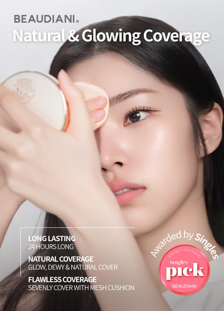 Beaudiani Mesh Tight UP Cushion | Cushion Foundation | Buildable Coverage| Natural Finish | Dewy Glow Make up (REFILL Of Healty and warm neutral undertone (#23))