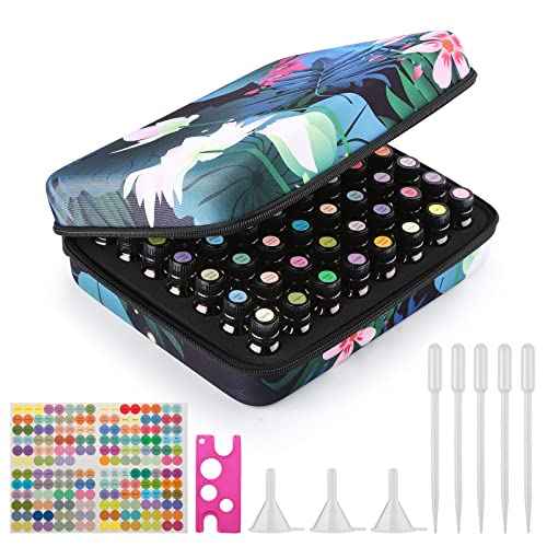 FITNATE Essential Oil Storage,Lotus 56 Bottles Essential Oil Case Shockproof, Waterproof and Durable, Holding 5/10/15 ml Bottles, Essential Oils Travel Case for Young Living Oils,Doterra Containers