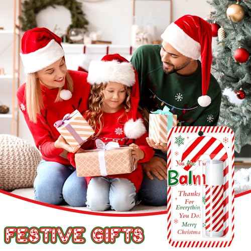 30 Pack Christmas Lip Balms Bulk Xmas Lip Balm Honey Flavored 5 Styles Holiday Party Treat Goodie Bags Stuffers Small Gifts for Women Men