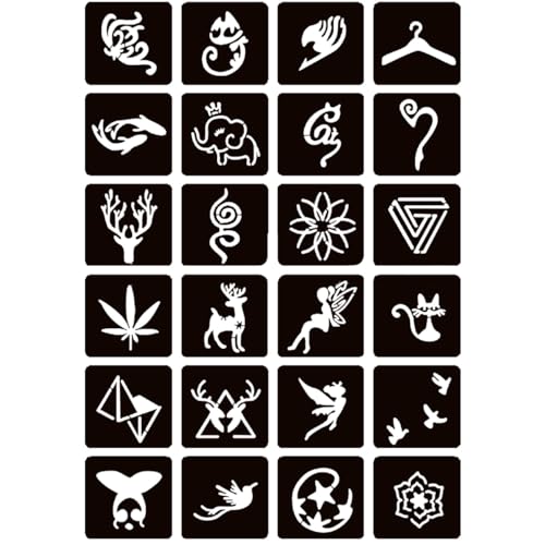 Moricher Henna tattoo kit Temporary Tattoo Kits 5 cones 96 Stencils Gifts for DIY Art Party