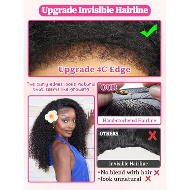yosly Half Wig Human Hair 3 In 1 Kinky Curly Half Wig Glueless Wigs Human Hair Seamless Flip Over Invisible Hairline Wear Go Beginner Friendly Curly Half Wigs for Women 18 Inch