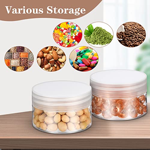 eBoot 150 Piece 1 Oz Plastic Container Jars with Lids Round Clear Cosmetic Jars Empty Clear Plastic Jars for Lotion, Cream, Ointments, Makeup, Eye Shadow, Rhinestone, Samples, Pot, Travel Storage