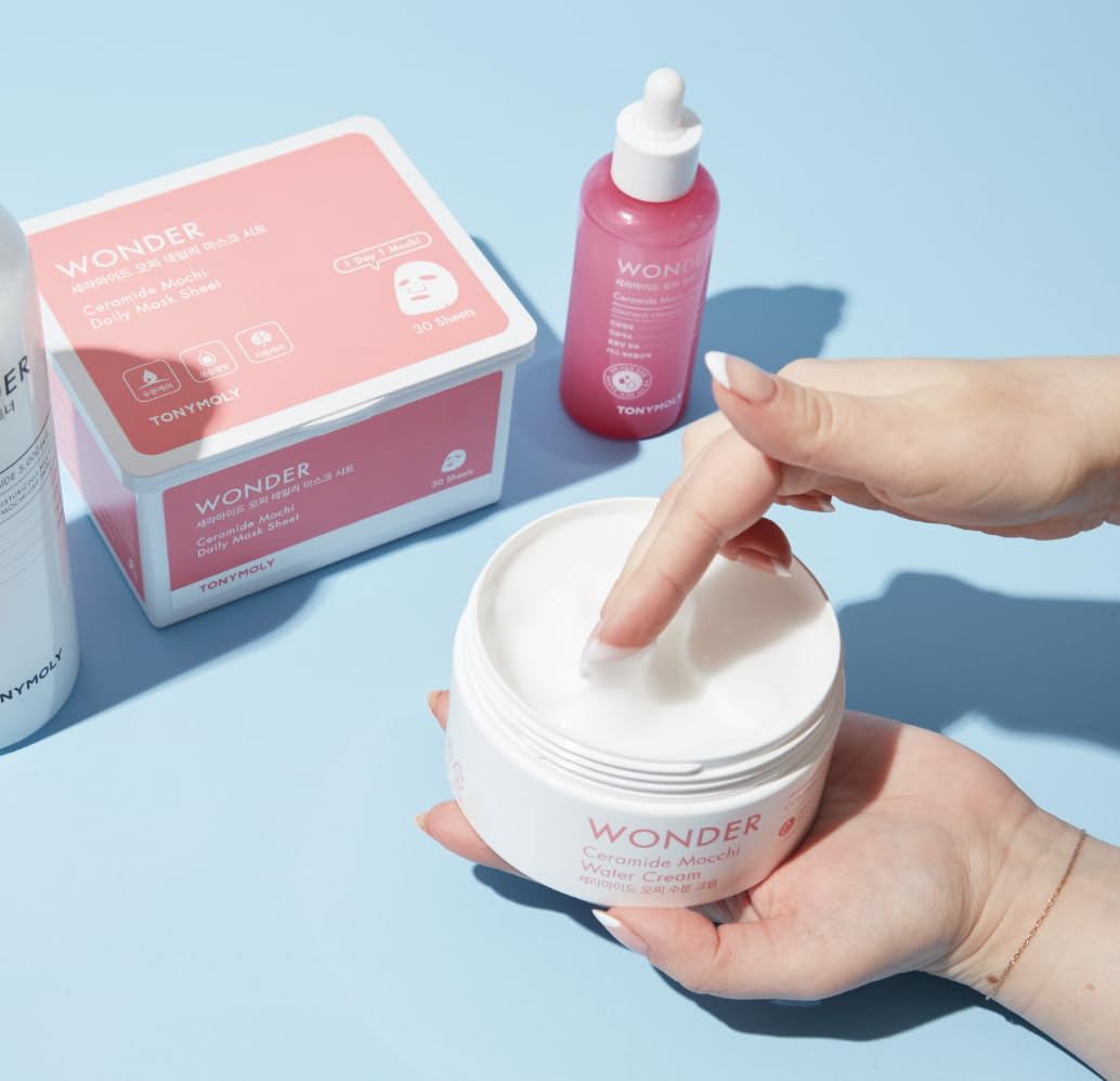 TONYMOLY Wonder Ceramide Mochi Body Cream, Moisturizing Body & Face Cream, Korean Face Moisturizer, Hydrating & Skin Repairing, for All Skin Types