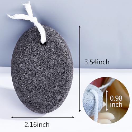 Natural Oval Foot Pumice Stone for Feet Lava Pedicure Scrubber Tools Hard Dead Skin Callus Remover for Feet and Hands - Black